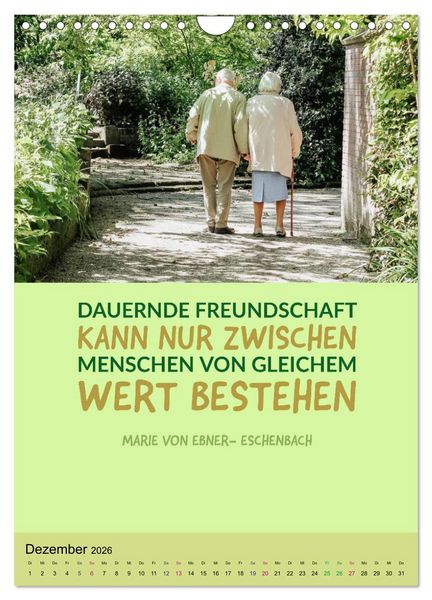 Produktbild: Freundschaft Weisheiten und Zitate (Wandkalender 2026 DIN A4 hoch), CALVENDO Monatskalender