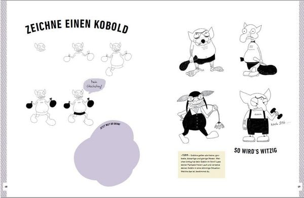 Produktbild: Witzige Fabelwesen zeichnen. Von Alraune bis Zombie, von Drache bis Einhorn - mit vielen individuellen Varianten - f&uuml;r Comic-, Cartoon- und Handlettering-Fans