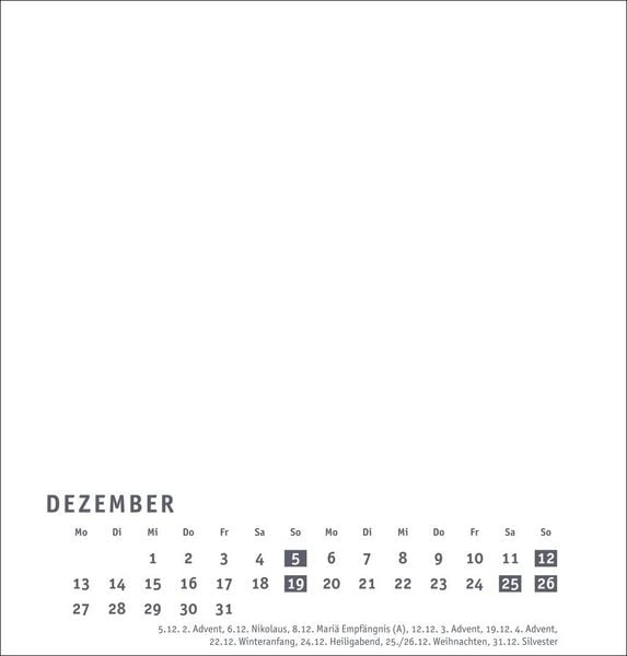 Produktbild: Premium-Bastelkalender wei&szlig; mittel 2027