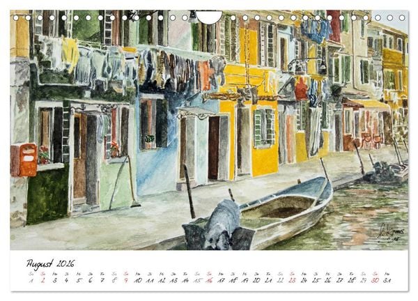 Produktbild: Venedig in stillen Aquarellen (Wandkalender 2026 DIN A4 quer), CALVENDO Monatskalender