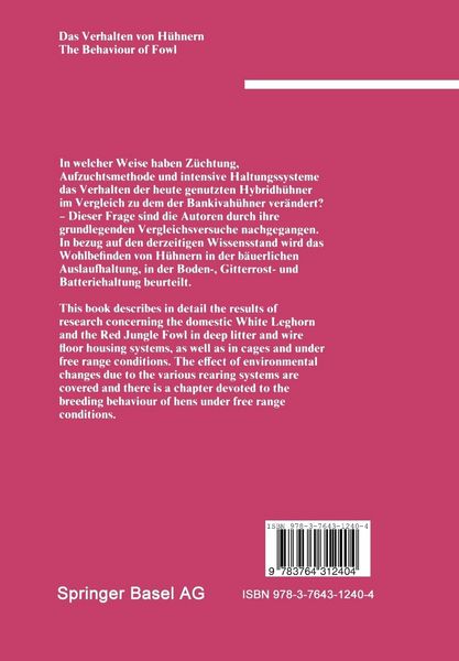Produktbild: Das Verhalten von H&uuml;hnern / The Behaviour of Fowl