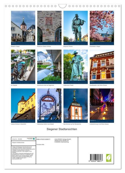 Produktbild: Siegener Stadtansichten (Wandkalender 2026 DIN A3 hoch), CALVENDO Monatskalender