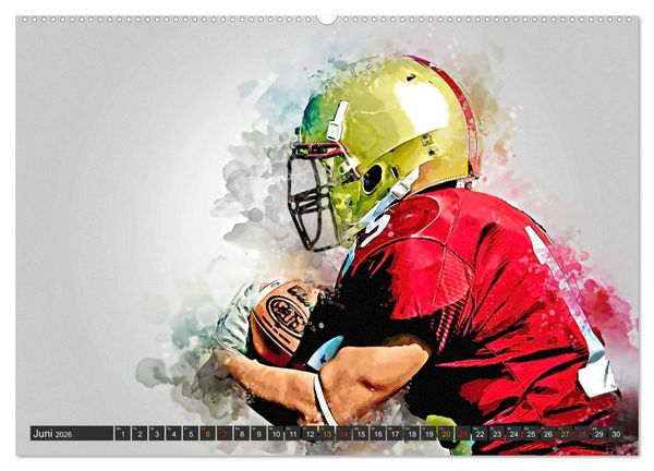 Produktbild: American Football extrem (Wandkalender 2026 DIN A2 quer), CALVENDO Monatskalender