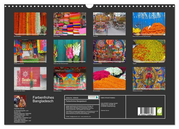 Produktbild: Farbenfrohes Bangladesch (Wandkalender 2026 DIN A3 quer), CALVENDO Monatskalender