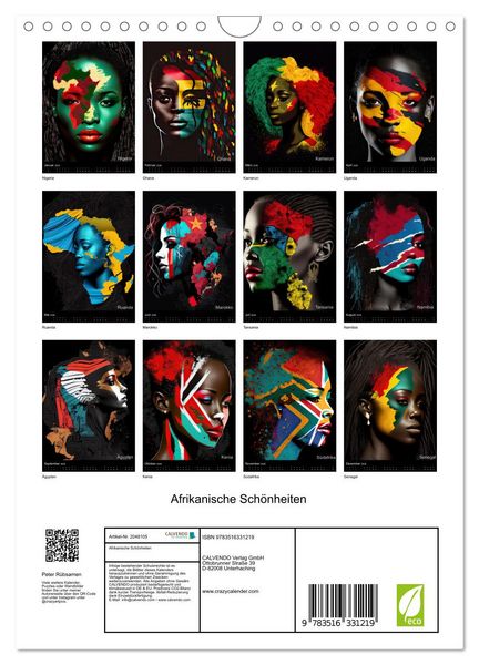 Produktbild: Afrikanische Sch&ouml;nheiten (Wandkalender 2026 DIN A4 hoch), CALVENDO Monatskalender