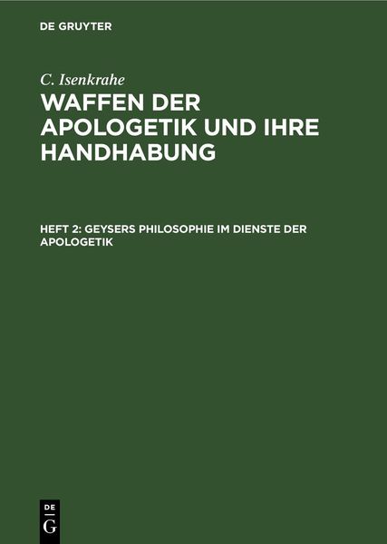 Produktbild: Geysers Philosophie im Dienste der Apologetik