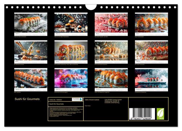 Produktbild: Sushi f&uuml;r Gourmets (Wandkalender 2026 DIN A4 quer), CALVENDO Monatskalender