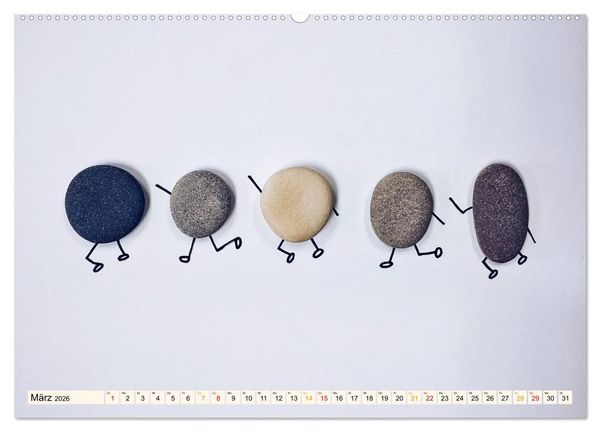 Produktbild: Bezaubernde Steine - Kieselkunst (Wandkalender 2026 DIN A2 quer), CALVENDO Monatskalender
