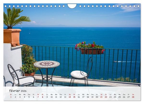 Produktbild: C&ocirc;te amalfitaine - Villes romantiques et paysages magiques (Calendrier mural 2026 DIN A4 vertical), CALVENDO calendrier mensuel