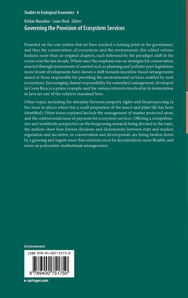 Produktbild: Governing the Provision of Ecosystem Services