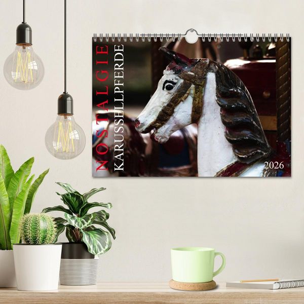 Produktbild: NOSTALGIE KARUSSELLPFERDE (Wandkalender 2026 DIN A4 quer), CALVENDO Monatskalender