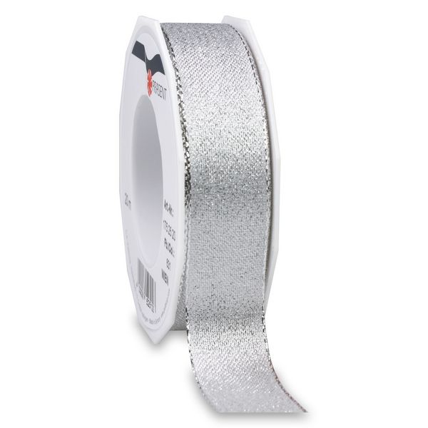 Produktbild: PR&Auml;SENT Brokatband Wien silber 25mmx10m