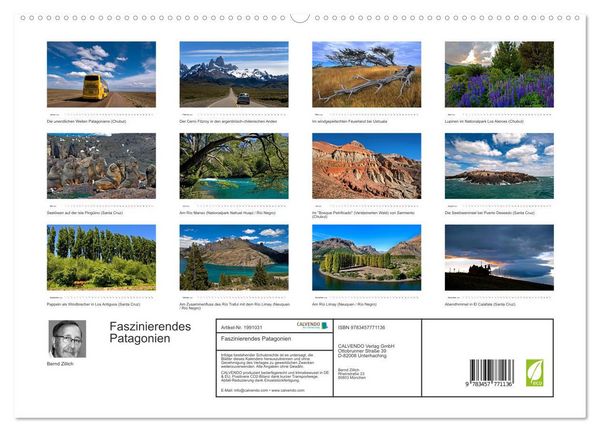 Produktbild: Faszinierendes Patagonien (hochwertiger Premium Wandkalender 2026 DIN A2 quer), Kunstdruck in Hochglanz