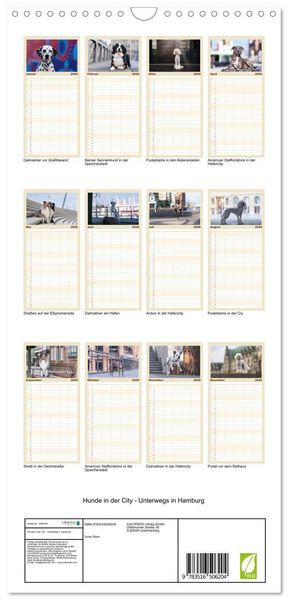 Produktbild: Familienplaner 2026 - Hunde in der City - Unterwegs in Hamburg mit 5 Spalten (Wandkalender, 21 x 45 cm) CALVENDO