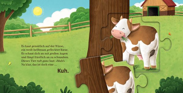 Produktbild: Nanu, welches Tier versteckt sich hier? Ein Bauernhof-Puzzle-Buch