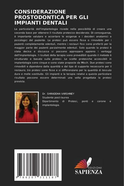 Produktbild: Considerazione Prostodontica Per Gli Impianti Dentali