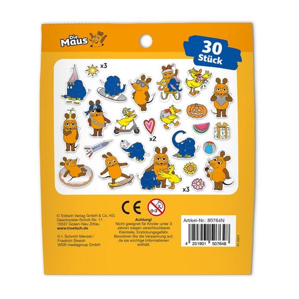 Produktbild: Trötsch Die Maus Soft-Sticker