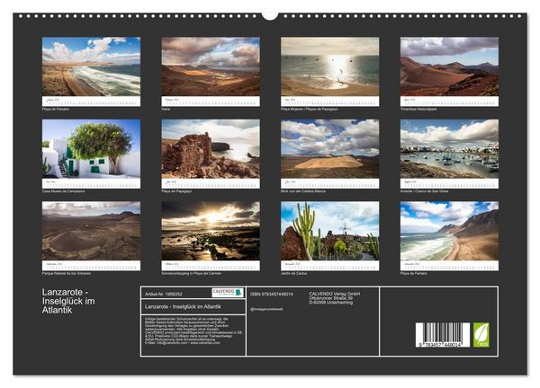 Produktbild: Lanzarote - Inselgl&uuml;ck im Atlantik (hochwertiger Premium Wandkalender 2026 DIN A2 quer), Kunstdruck in Hochglanz