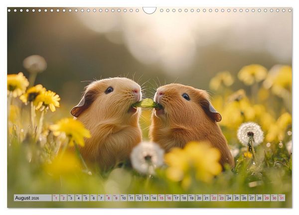 Produktbild: Guinea Pigs with Happy Squeal (Wall Calendar 2026 DIN A3 landscape), CALVENDO 12 Month Wall Calendar