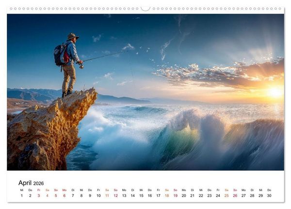 Produktbild: Angeln - der gro&szlig;e Fang (hochwertiger Premium Wandkalender 2026 DIN A2 quer), Kunstdruck in Hochglanz