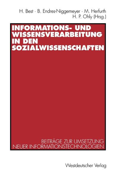 Produktbild: Informations- und Wissensverarbeitung in den Sozialwissenschaften