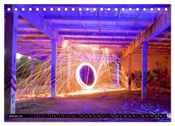 Produktbild: Light Art in Leipzig (Tischkalender 2026 DIN A5 quer), CALVENDO Monatskalender