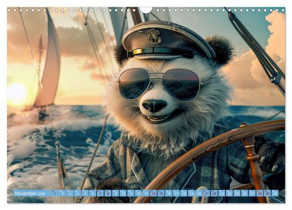 Produktbild: Funny animals as a captain on a boat (Wall Calendar 2026 DIN A3 landscape), CALVENDO 12 Month Wall Calendar