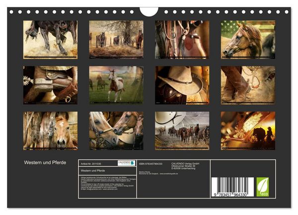 Produktbild: Western und Pferde (Wandkalender 2026 DIN A4 quer), CALVENDO Monatskalender