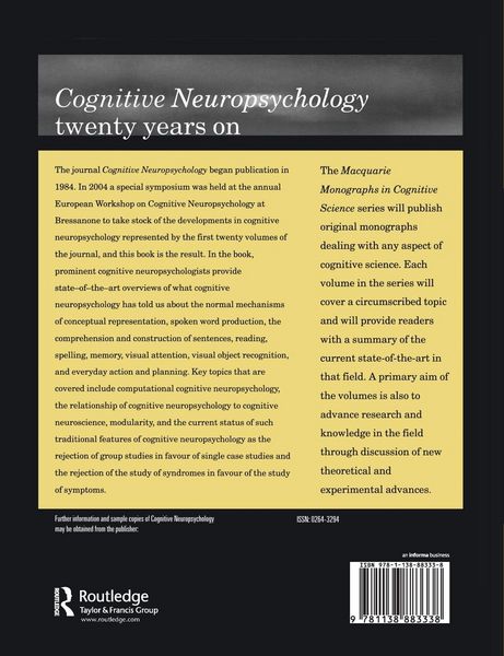 Produktbild: Cognitive Neuropsychology Twenty Years On