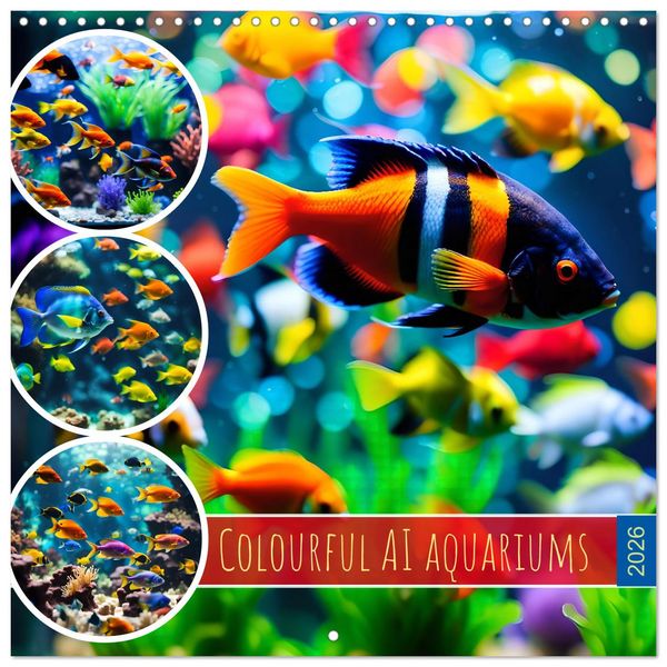 Produktbild: Colourful AI aquariums (Wall Calendar 2026 12 &times; 12 Inch) CALVENDO 12 Month Wall Calendar