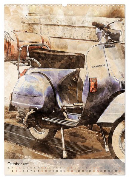Produktbild: Motorroller - Vespa Galerie (Wandkalender 2026 DIN A2 hoch), CALVENDO Monatskalender