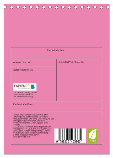 Produktbild: Zauberhafte Feen (Tischkalender 2026 DIN A5 hoch), CALVENDO Monatskalender