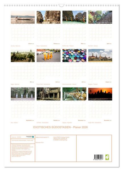 Produktbild: EXOTISCHES S&Uuml;DOSTASIEN - Planer 2026 (Wandkalender 2026 DIN A2 hoch), CALVENDO Monatskalender