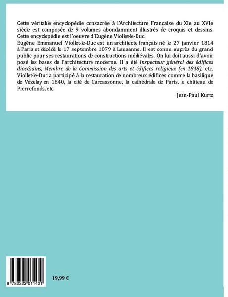 Produktbild: Dictionnaire Raisonn&eacute; de l'Architecture Fran&ccedil;aise du XIe au XVIe si&egrave;cle Tome III
