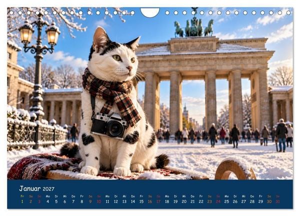 Produktbild: Eine Katze reist um die Welt (Wandkalender 2027 DIN A4 quer), CALVENDO Monatskalender