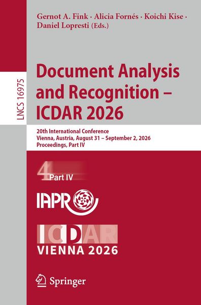 Produktbild: Document Analysis and Recognition &ndash; ICDAR 2026