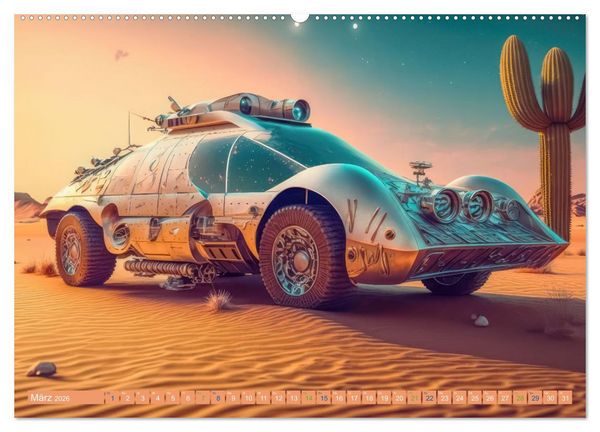 Produktbild: Futuristische W&uuml;stencars (Wandkalender 2026 DIN A2 quer), CALVENDO Monatskalender