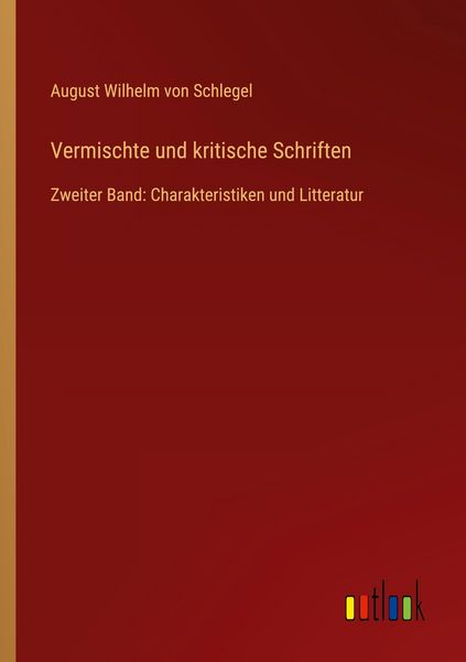 Produktbild: Vermischte und kritische Schriften