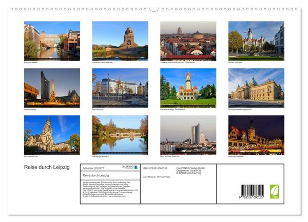 Produktbild: Reise durch Leipzig (hochwertiger Premium Wandkalender 2026 DIN A2 quer), Kunstdruck in Hochglanz