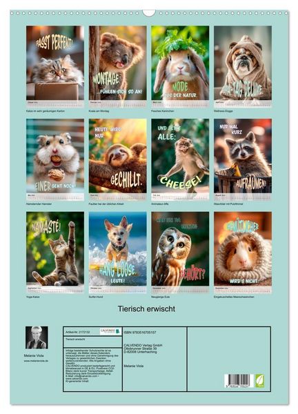 Produktbild: Tierisch erwischt (Wandkalender 2026 DIN A2 hoch), CALVENDO Monatskalender