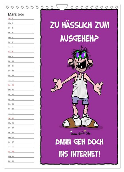 Produktbild: Trumix Cartoons - Autsch, das tut weh! (Wandkalender 2026 DIN A4 hoch), CALVENDO Monatskalender