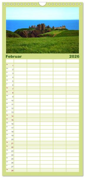 Produktbild: Familienplaner 2026 - Schottlands Burgen und Ruinen mit 5 Spalten (Wandkalender, 21 x 45 cm) CALVENDO