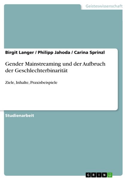 Produktbild: Gender Mainstreaming und der Aufbruch der Geschlechterbinarit&auml;t