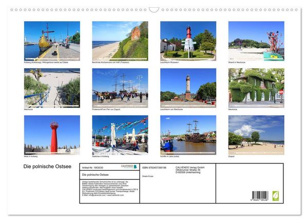 Produktbild: Die polnische Ostsee (Wandkalender 2026 DIN A2 quer), CALVENDO Monatskalender