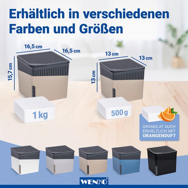 Produktbild: Raumentfeuchter Mod. Cube Beige 500 g, 2er Set, beugt Schimmel und Ger&uuml;chen vor