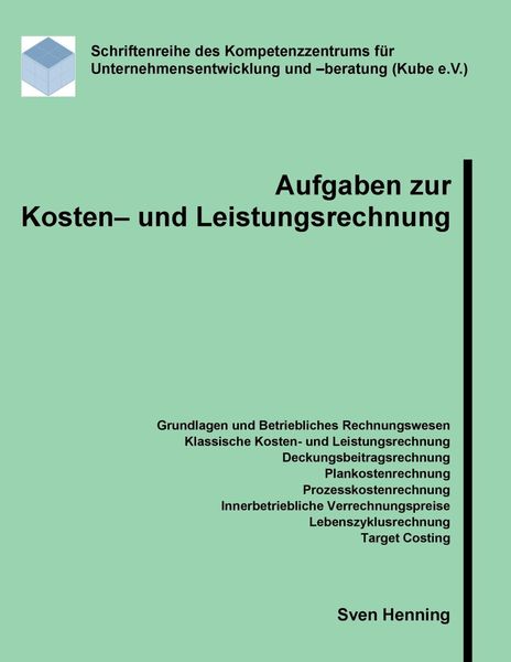 Produktbild: Aufgaben zur Kosten- und Leistungsrechnung