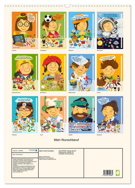 Produktbild: Mein Wunschberuf (Wandkalender 2026 DIN A2 hoch), CALVENDO Monatskalender
