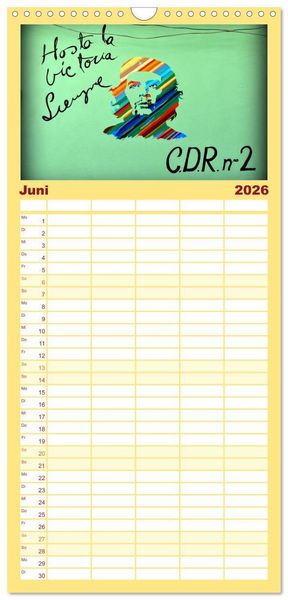 Produktbild: Familienplaner 2026 - CHE GUEVARA mit 5 Spalten (Wandkalender, 21 x 45 cm) CALVENDO