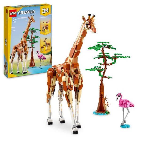 LEGO Creator 3in1 31150 Tiersafari, Tiere-Set mit Löwe, Giraffe und Gazelle