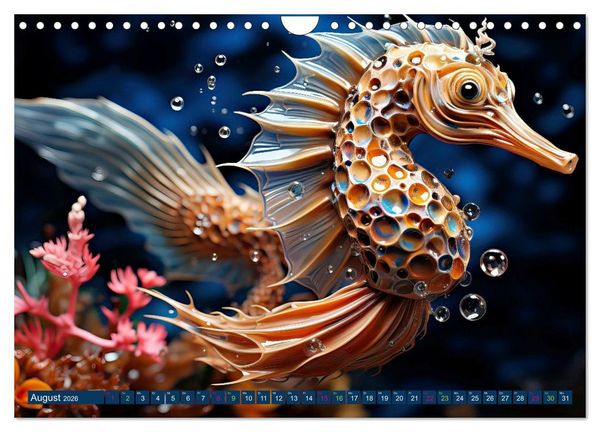 Produktbild: Seepferdchen - Modern Art (Wandkalender 2026 DIN A4 quer), CALVENDO Monatskalender